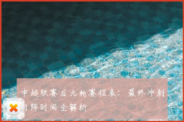 中超联赛后九轮赛程表:最终冲刺对阵时间全解析